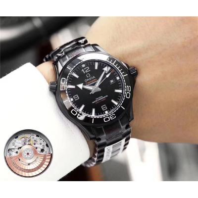 Replica Seamaster Japan Miyota 821A Automatic Movement Mens Watch Black Dial PVD Steel H E71