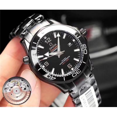 Replica Seamaster Japan Miyota 821A Automatic Movement Mens Watch Black Dial PVD Steel H E71