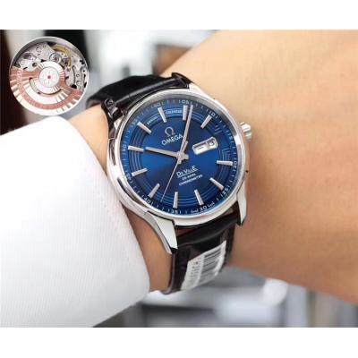 Replica De Ville Japan Miyota 8205 Automatic Movement Mens Watch Blue Dial Leather Strap E72