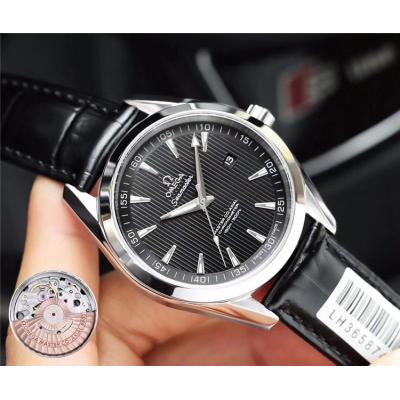 Replica Seamaster Japan Miyota 821A Automatic Movement Mens Watch White Dial Leather Strap E73