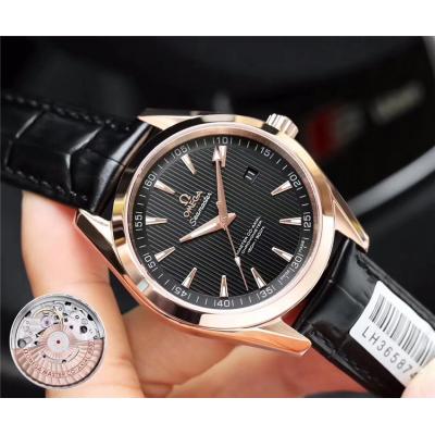 Replica Seamaster Japan Miyota 821A Automatic Movement Mens Watch White Dial Leather Strap E73