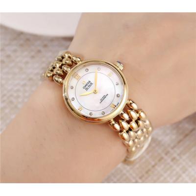 Replica De Ville Swiss Quartz Movement Womens Watch MOP Dial Yellow Gold E76