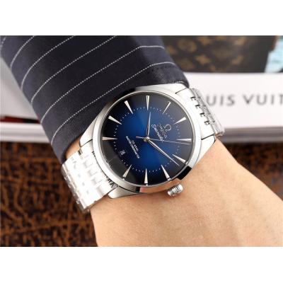 Replica Seamaster Japan Miyota 821A Automatic Movement Mens Watch Blue Dial Leather Strap E77