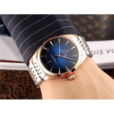 Replica Seamaster Japan Miyota 821A Automatic Movement Mens Watch Blue Dial Leather Strap E77