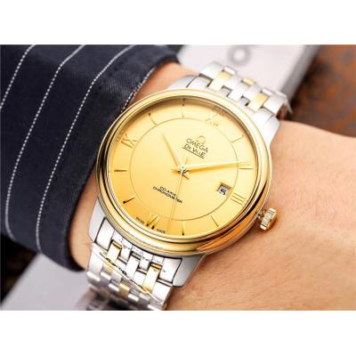 Replica De Ville Japan Miyota 8215 Automatic Movement Mens Watch Silver Dial Two Tone Yellow Gold A E78