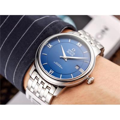 Replica De Ville Japan Miyota 8215 Automatic Movement Mens Watch Blue Dial Stainless Steel B E78