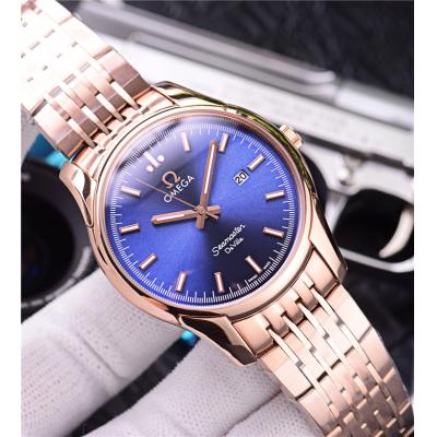 Replica De Ville Japan Quartz Movement Mens Watch Black Dial Two Tone Rose Gold E80