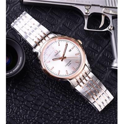 Replica De Ville Japan Quartz Movement Mens Watch Black Dial Two Tone Rose Gold E80