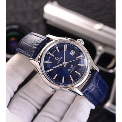 Replica De Ville A21j Automatic Movement Mens Watch Blue Dial Leather Strap A E81