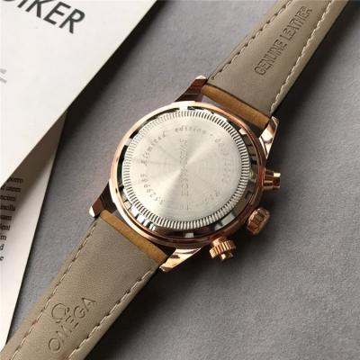 Replica Specialities Japan VK Quartz Chronograph Mens Watch White White Dial Leather Strap E92