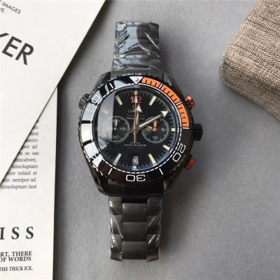 Replica Seamaster Japan Quartz Chronograph Movement Mens Watch White Dial Stainless Steel A E94