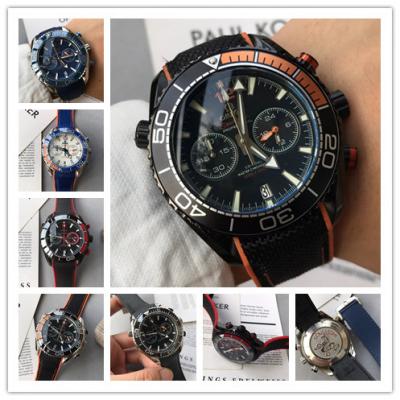 Replica Seamaster Japan Quartz Chronograph Movement Mens Watch Black Dial Rubber Strap B E94