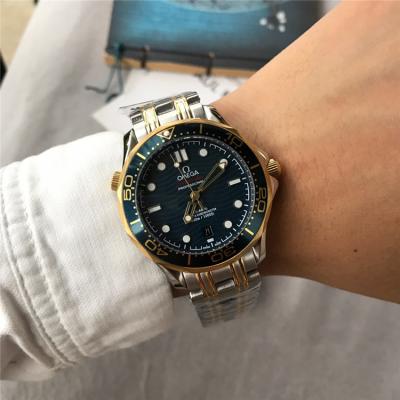 Replica Seamaster A21j Automatic Movement Mens Watch Blue Dial Two Tone Yellow Gold A E102