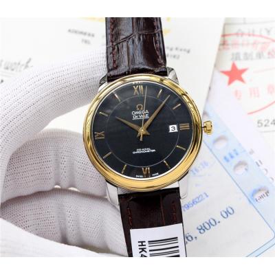 Replica De Ville Japan Miyota 8215 Automatic Movement Mens Watch Blue Dial Leather Strap A E118