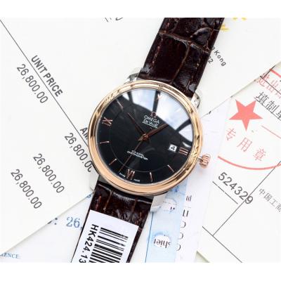 Replica De Ville Japan Miyota 8215 Automatic Movement Mens Watch Blue Dial Leather Strap A E118