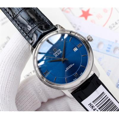 Replica De Ville Japan Miyota 8215 Automatic Movement Mens Watch White Dial Leather Strap B E118