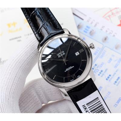 Replica De Ville Japan Miyota 8215 Automatic Movement Mens Watch White Dial Leather Strap B E118