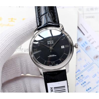 Replica De Ville Japan Miyota 8215 Automatic Movement Mens Watch White Dial Leather Strap B E118