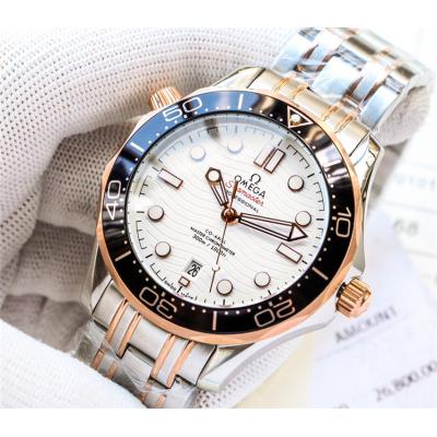 Replica Seamaster A21j Automatic Movement Mens Watch White Dial Two Tone Rose Gold E119