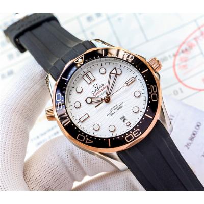 Replica Seamaster A21j Automatic Movement Mens Watch White Dial Two Tone Rose Gold E119