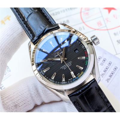 Replica Seamaster A21j Automatic Movement Mens Watch Blue Dial Leather Strap C E121