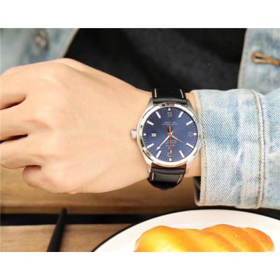 Replica Seamaster Japan Miyota 8215 Automatic Movement Mens Watch Blue Dial Leather Strap E125