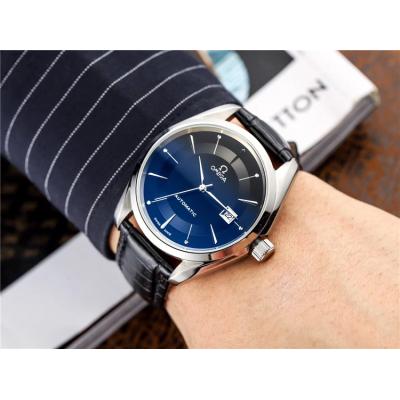 Replica De Ville A21j Automatic Movement Mens Watch Silver Dial Leather Strap B E126