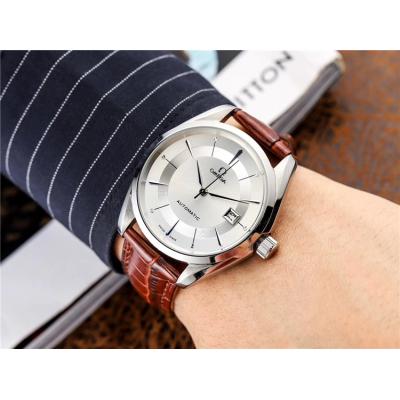 Replica De Ville A21j Automatic Movement Mens Watch Silver Dial Leather Strap B E126