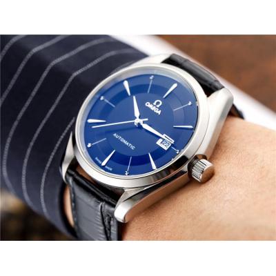 Replica De Ville A21j Automatic Movement Mens Watch Silver Dial Leather Strap B E126