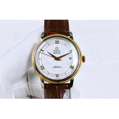 Replica De Ville Japan Miyota 8215 Automatic Movement Mens Watch White Dial Two Tone Yellow Gold E130