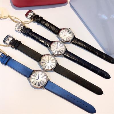 Replica De Ville Swiss Quartz Movement Womens Watch MOP Dial Diamonds Case Leather Strap D E132