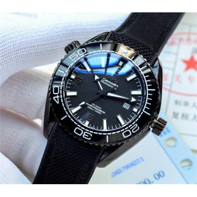 Replica Seamaster Japan Miyota 8215 Automatic Movement Mens Watch Blue Dial Leather Strap E133