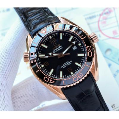 Replica Seamaster Japan Miyota 8215 Automatic Movement Mens Watch Blue Dial Leather Strap E133