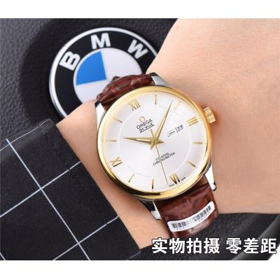 Replica De Ville A21j Automatic Movement Mens Watch Silver Dial Leather Strap B E134