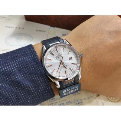 Replica Seamaster Japan Miyota 821A Automatic Movement Mens Watch Silver Dial Rubber Strap A E137