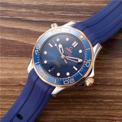 Replica Seamaster Japan Miyota 8215 Automatic Movement Mens Watch Blue Dial Rubber Strap E143