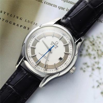 Replica De Ville A21j Automatic Movement Mens Watch Silver Dial Leather Strap B E144