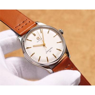 Replica Seamaster A21j Automatic Movement Mens Watch White Dial Leather Strap E149