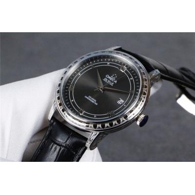 Replica De Ville A21j Automatic Movement Mens Watch White Dial Leather Strap E160