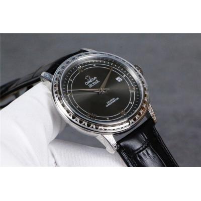 Replica De Ville A21j Automatic Movement Mens Watch White Dial Leather Strap E160