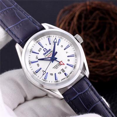 Replica Seamaster A21j Automatic Movement Mens Watch White Dial Leather Strap A E163