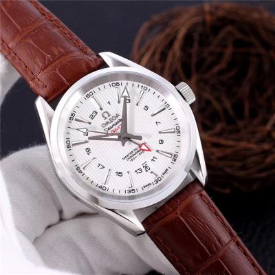 Replica Seamaster A21j Automatic Movement Mens Watch White Dial Leather Strap A E163