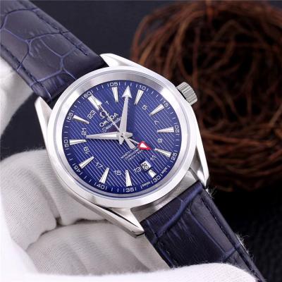 Replica Seamaster A21j Automatic Movement Mens Watch White Dial Leather Strap A E163