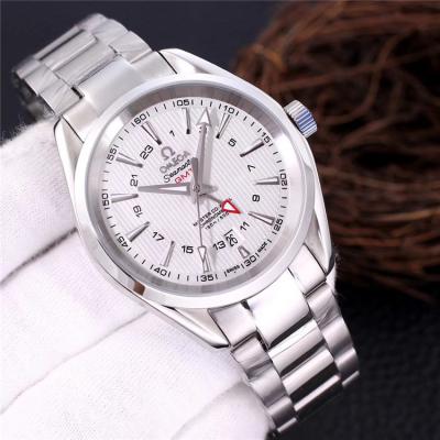 Replica Seamaster A21j Automatic Movement Mens Watch White Dial Leather Strap A E163