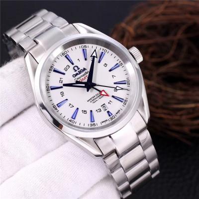 Replica Seamaster A21j Automatic Movement Mens Watch White Dial Leather Strap A E163