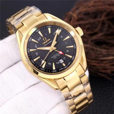 Replica Seamaster A21j Automatic Movement Mens Watch Black Dial Yellow Gold B E163