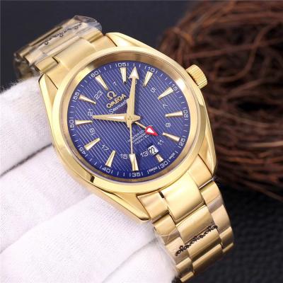 Replica Seamaster A21j Automatic Movement Mens Watch Black Dial Yellow Gold B E163