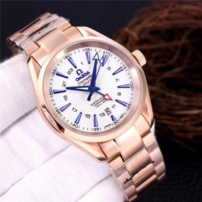 Replica Seamaster A21j Automatic Movement Mens Watch Blue Dial Rose Gold C E163