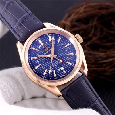 Replica Seamaster A21j Automatic Movement Mens Watch Blue Dial Rose Gold C E163