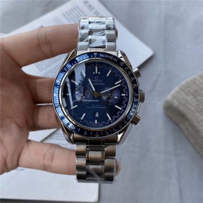 Replica Speedmaster A21j Automatic Movement Mens Watch Blue Dial Stainless Steel E179